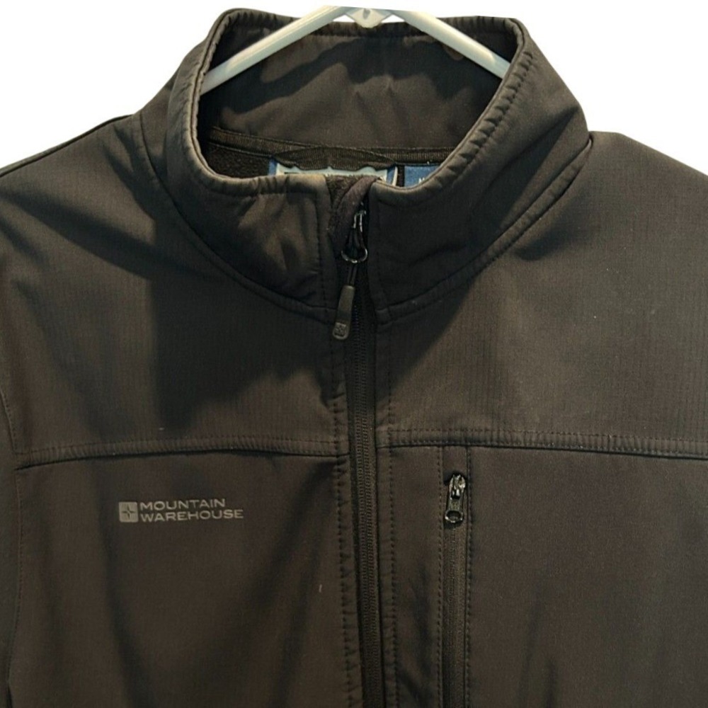 Mountain Warehouse Softshell Jacket Medium Mens Black Fleece Lined Full Zip